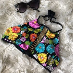 Floral Print Swim Top